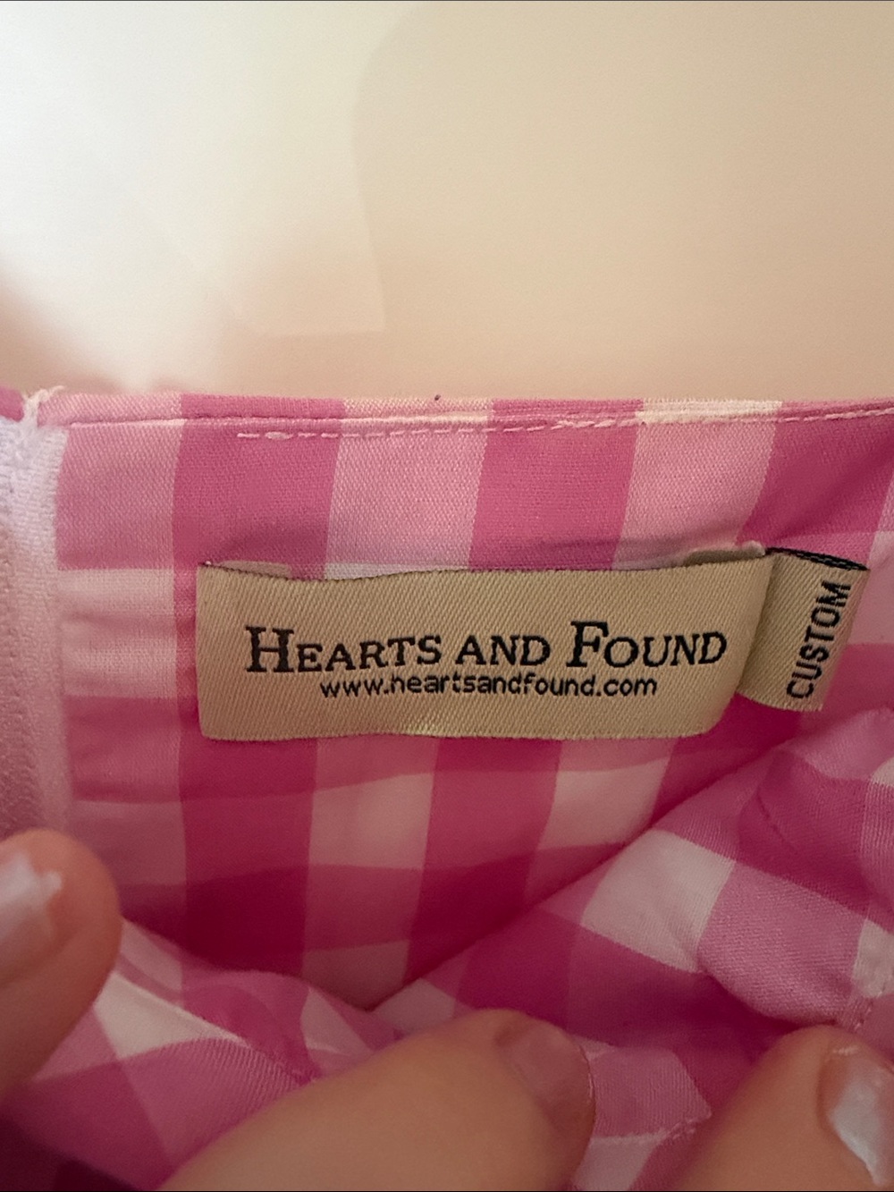 Pink Gingham Dress One-of-a-Kind Playful Picnic Gown - Picture 2 of 8